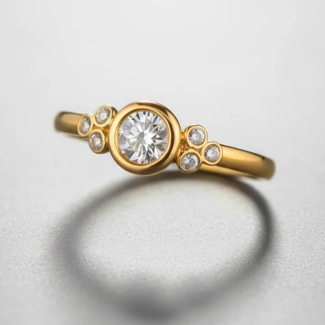 Zlatý zásnubný diamantový prsteň