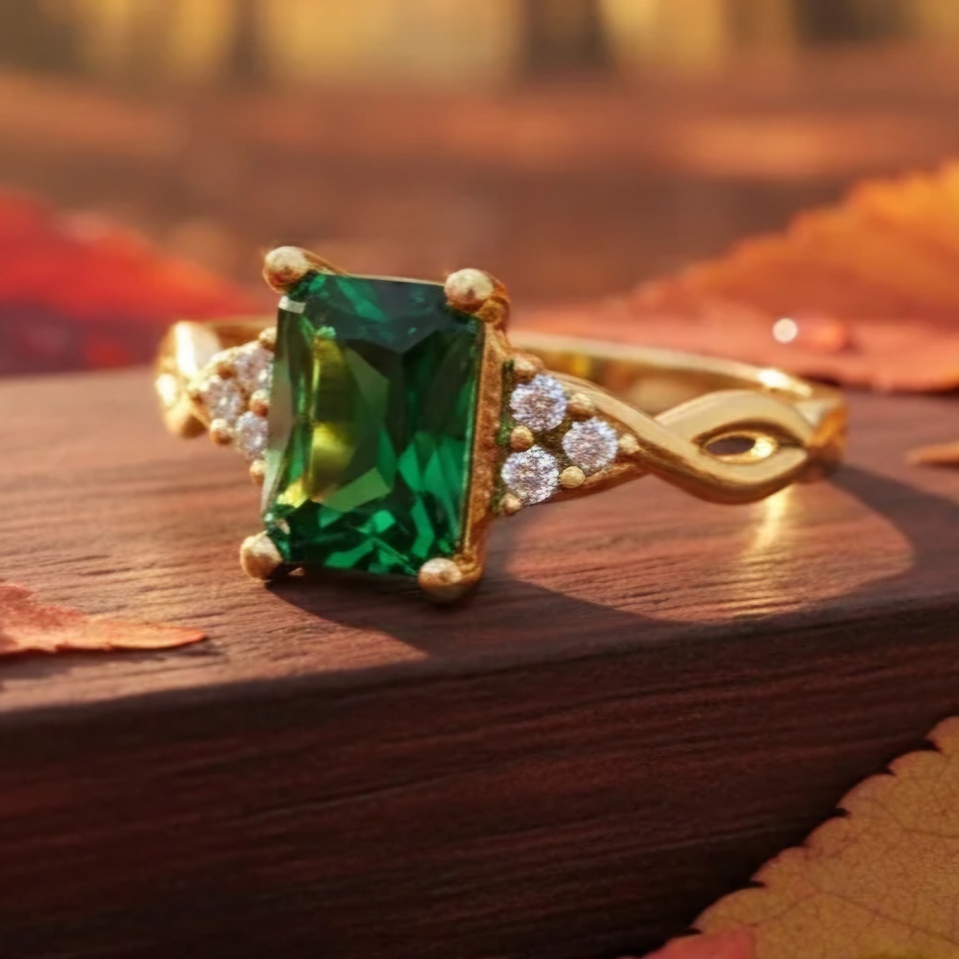 smaragdový zásnubný prsten