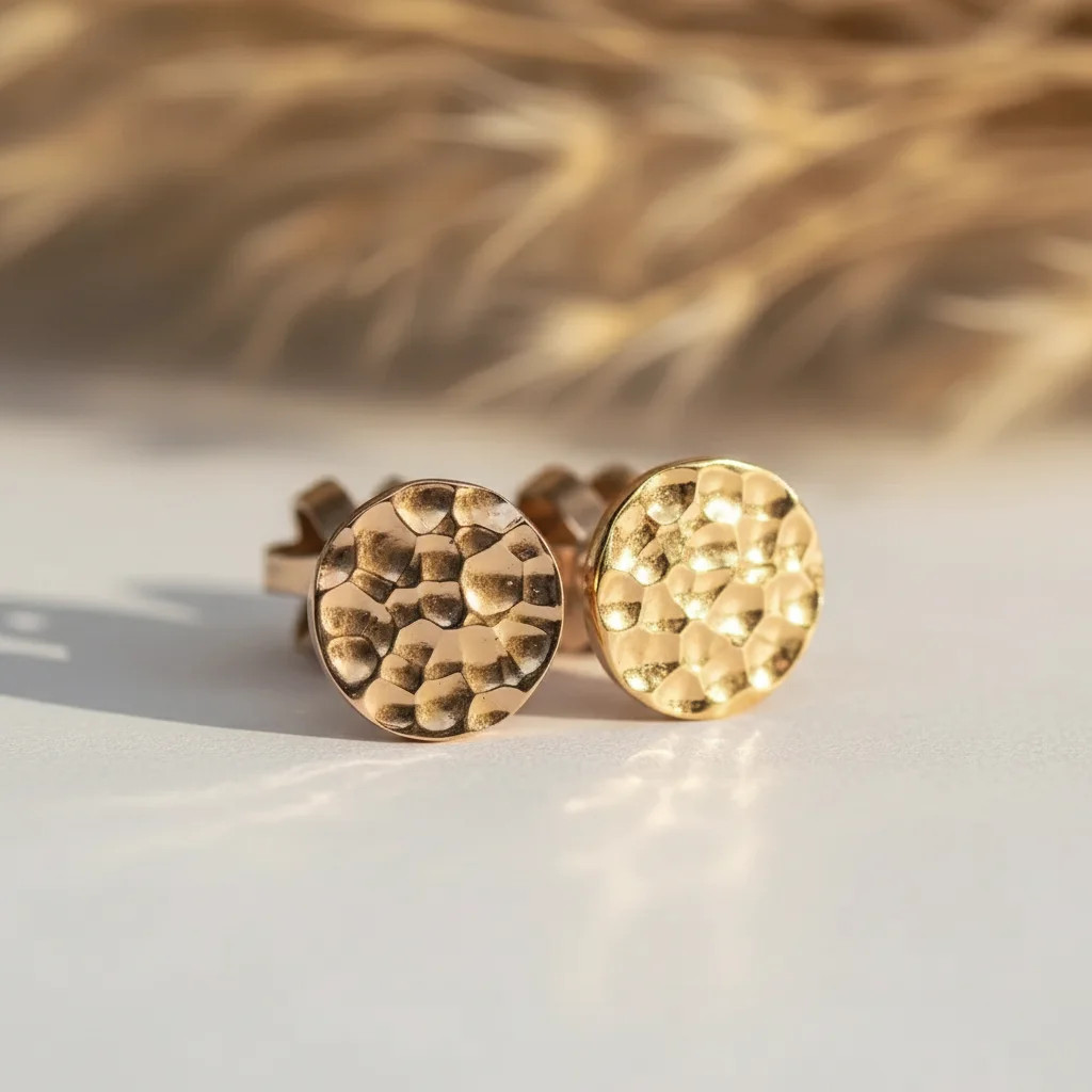 zlaté tepané náušnice napichovacie