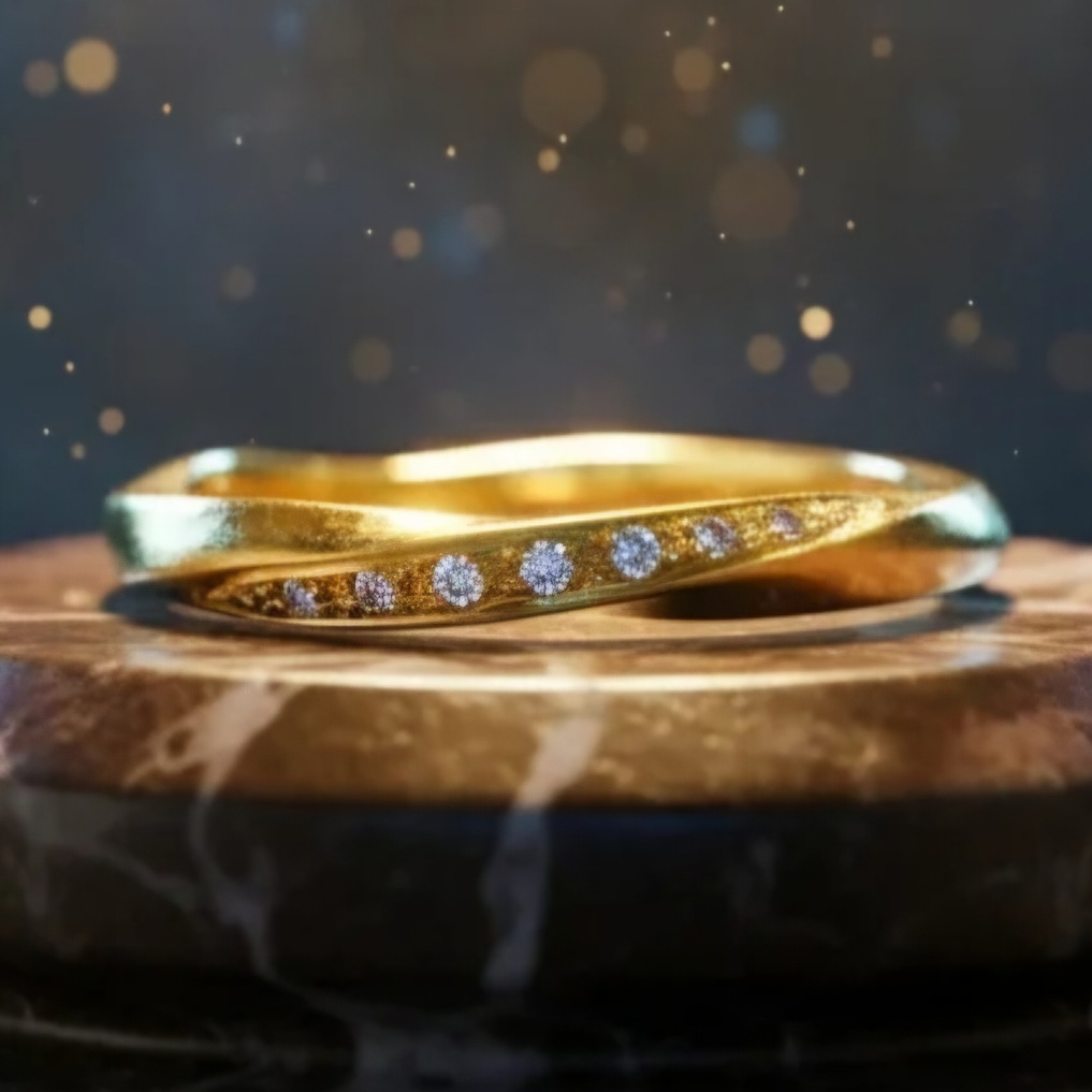 zlaté svadobné obrúčky skútené diamanty