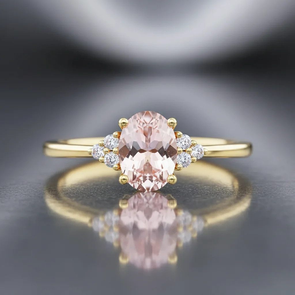 Zlatý zásnubný prsteň morganit