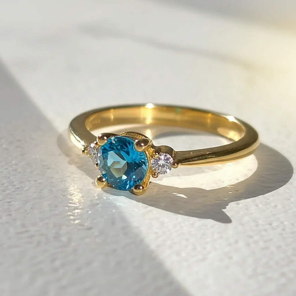 zlatý zásnubný prsteň s topásom