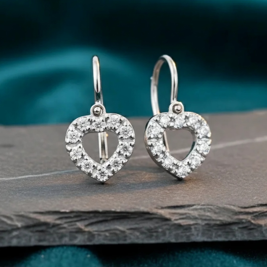 detske náušnice biele zlato